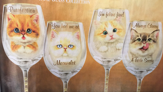 Would You Buy These 'Meowrvelous' Wine Glasses For 4 Easy Payments of $29.98?